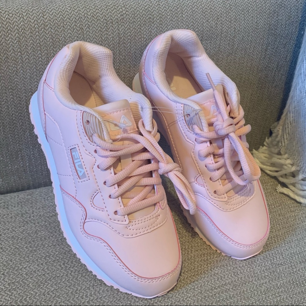 New Fila Women's blush pink and white Cress Sneakers Shoes.